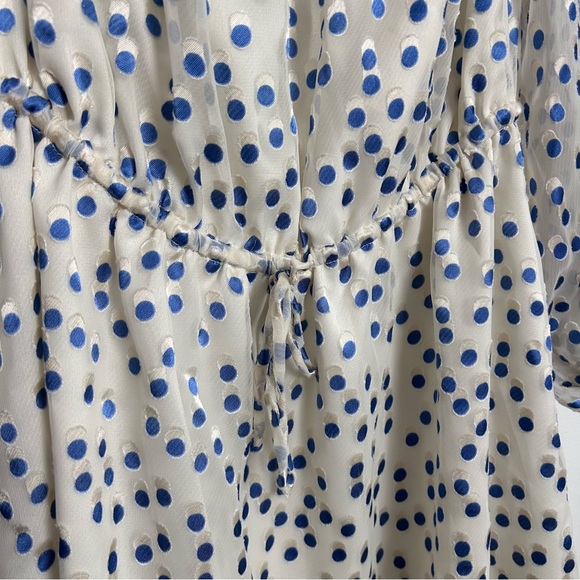 Lovers + Friends Blue & White polka Dot Stretchy Dress EUC SZM - Picture 6 of 7